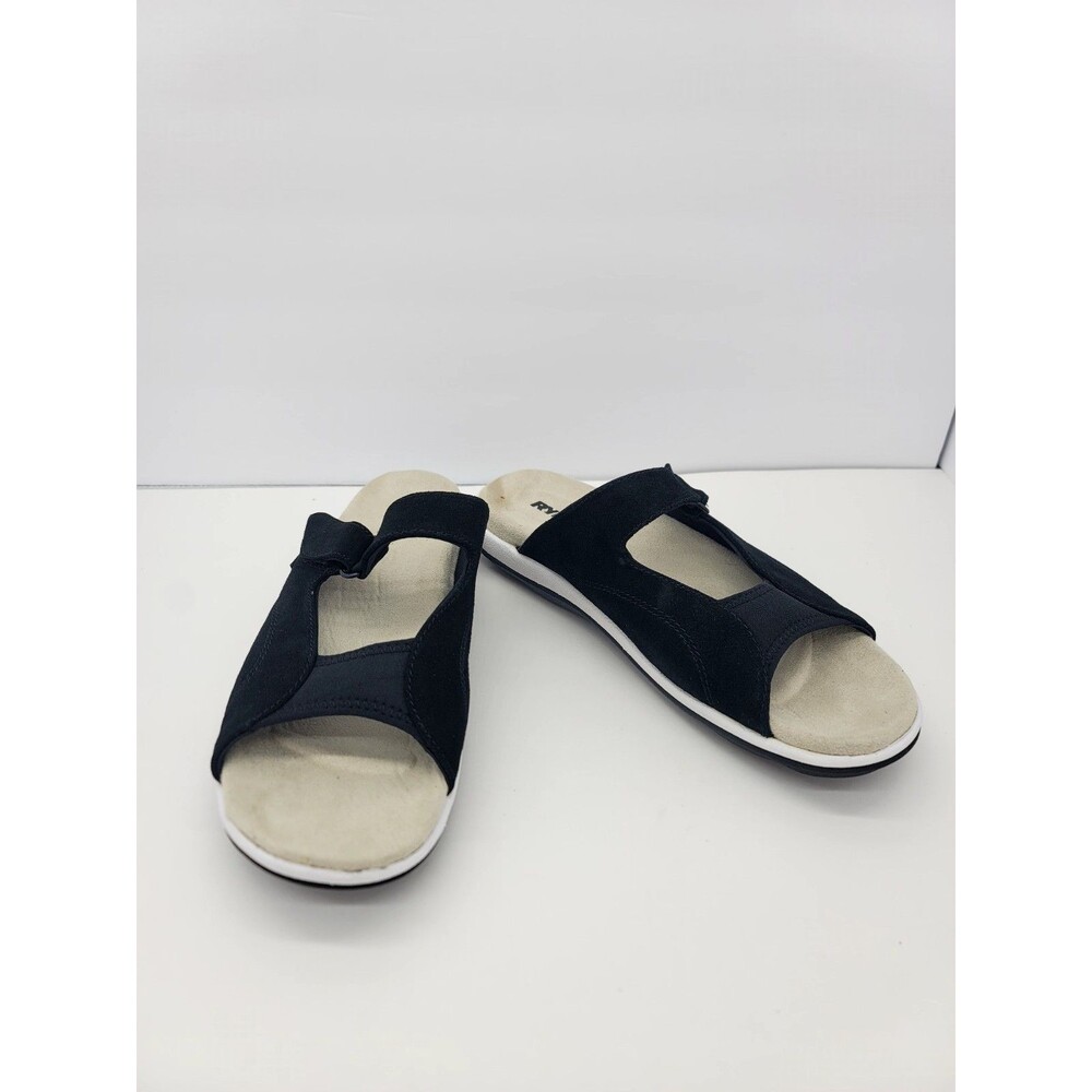 New Ryka Womens Suede Sandals Black Size 11 Model 012289